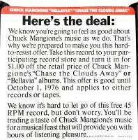 Chuck Mangione: Chase the Clouds Away US 7-inch