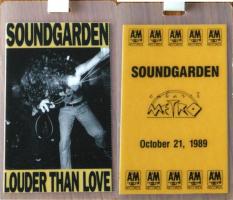 Soundgarden 1989 backstage pass