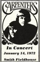 Carpenters 1972 concert poster
