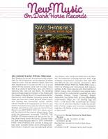 Ravi Shankar: Music Festival From India New Music On Dark Horse Records