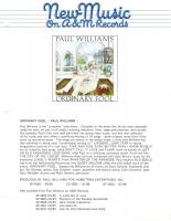 Paul Williams: Ordinary Fool New Music On A&M Records