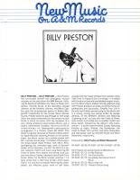 Billy Preston self-titled New Music On A&M Records