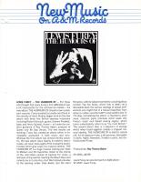 Lewis Furey: The Humours Of New Music On A&M Records