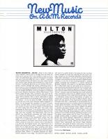Milton Nascimento: Milton New Music On A&M Records