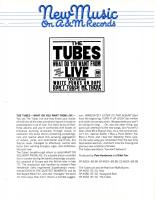 Tubes: What Do You Want From Live New Music On A&M Records