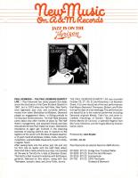 Paul Desmond Quartet Live New Music On A&M Records