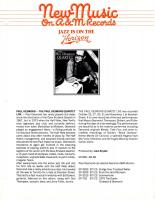 Paul Desmond Quartet:: Paul Desmond Quartet Live New Music On A&M Records