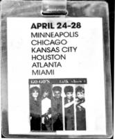 Go-Go's 1984 U.S. backstage pass