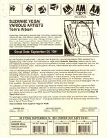 Suzanne Vega: Tom's album US sellsheet