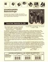 Soundgarden: Badmotorfinger US sellsheet