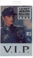 Janet Jackson 1990 backstage pass