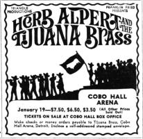 Herb Alpert & the Tijuana Brass: January 1967 Detroit concert ad