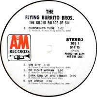 Flying Burrito Brothers: The Gilded Palace Of Sin US promo label