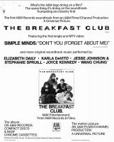Soundtrack: The Breakfast Club US ad