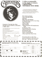 Carpenters: Yesterday Once More insert