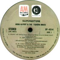 Herb Alpert & the Tijuana Brass: Summertime India vinyl album