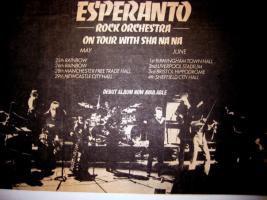 Esperanto Rock Orchestra 1974 tour flyer