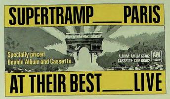 Supertramp: Paris Britain ad