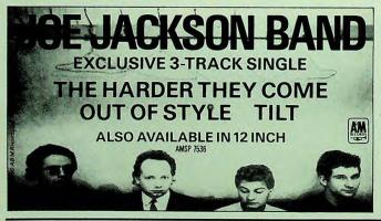Joe Jackson: The Harder They Come Britain ad