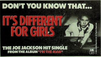 Joe Jackson: It's Different For Girls Britain ad