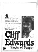 Cliff Edwards: Singer Of Songs Canada ad