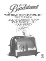 David Bradstreet self-titled album Canada ad