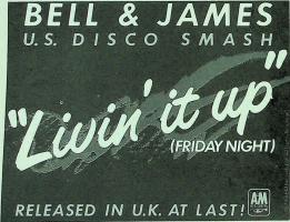 Bell & James: Living' It Up (Friday Night) Britain ad