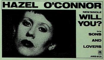 Hazel O'Connor: Will You?/Soms and Lovers Britain ad