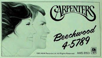 Carpenters: Beechwood 4-5789 Britain ad