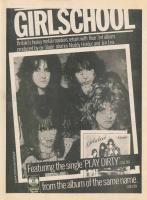 Girlschool: Play Dirty Canada ad