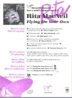 Rita MacNeil: Flying On Your Own Canada ad