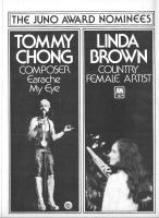 Linda Brown 1975 Juno Nominee ad