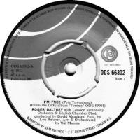 Roger Daltrey: I'm Free Britain 7-inch