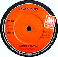 Carol Kenyon: Love Shouts Britain stock 7-inch label