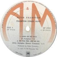 Peter Frampton: Frampton Comes Alive Israel vinyl album label