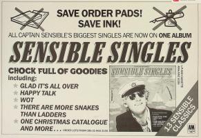 Captain Sensible: Sensible Singles Britain ad