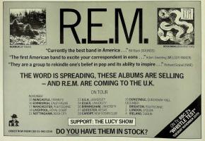 R.E.M. 1984 Britain tour ad