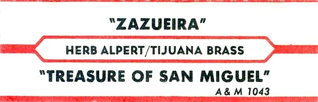 Herb Alpert & the Tijuana Brass: Zaxueira US jukebox strip