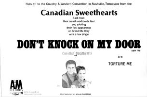 Canadian Sweethearts: Don't Knock On My Door U.S. ad
