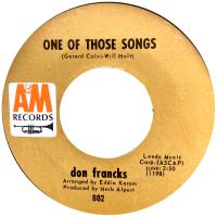 Don Francks: One Of Those Songs U.S. 7-inch