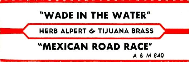 Herb Alpert & the Tijuana Brass: Wade In the Water US jukebox strip