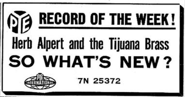 Herb Alpert & the Tijuana Brass: So What's New Britain ad