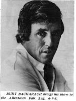 Burt Bacharach Allentown, PA 1973 concert ad