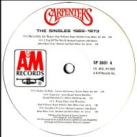 Carpenters: The Singles 1969-1973 US promo vinyl album label