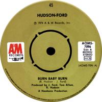 Hudson-Ford: Burn Baby Burn Sweden 7-inch single