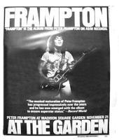 Peter Frampton 1975 Madison Square Garden concert ad