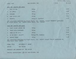 Police: Outlandos d'Amour US test pressing