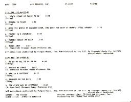 Police: Zenyatta Mondatta US test pressing