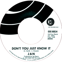 Jan Berry: Don't You Just Know It US single