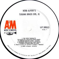 Herb Alpert & the Tijuana Brass: Volume 2 Canada promo vinyl album